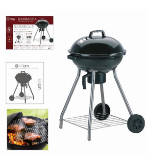 BARBECUE ROND AVEC COUVERCLE Diam 47 x 82 cm