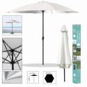 PARAPLUIE IVOIRE + INTÉRIEUR ARGENT Diam 2X3 m