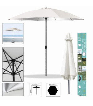 PARAPLUIE IVOIRE + INTÉRIEUR ARGENT Diam 2X3 m