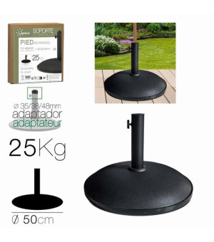 PIED DE PARASOL CIMENT NOIR 25 kg Diam 50 x 9.5 cm