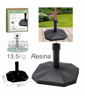 PIED DE PARASOL RESINE NOIR 13.5 kg 37 x 37 x 7.5 cm