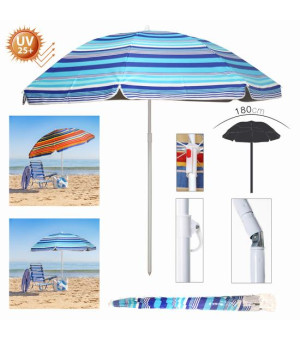 PARASOL DE PLAGE UV25+ Diam 180 cm