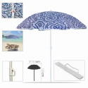 PARASOL DE PLAGE VAGUES UV Diam 180 x 195 cm